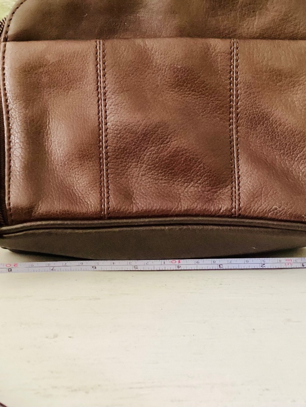 Vtg Rolfs Genuine Leather Small Brown Crossbody Purse Y2K Minimalist Travel Zip - Picture 12 of 13